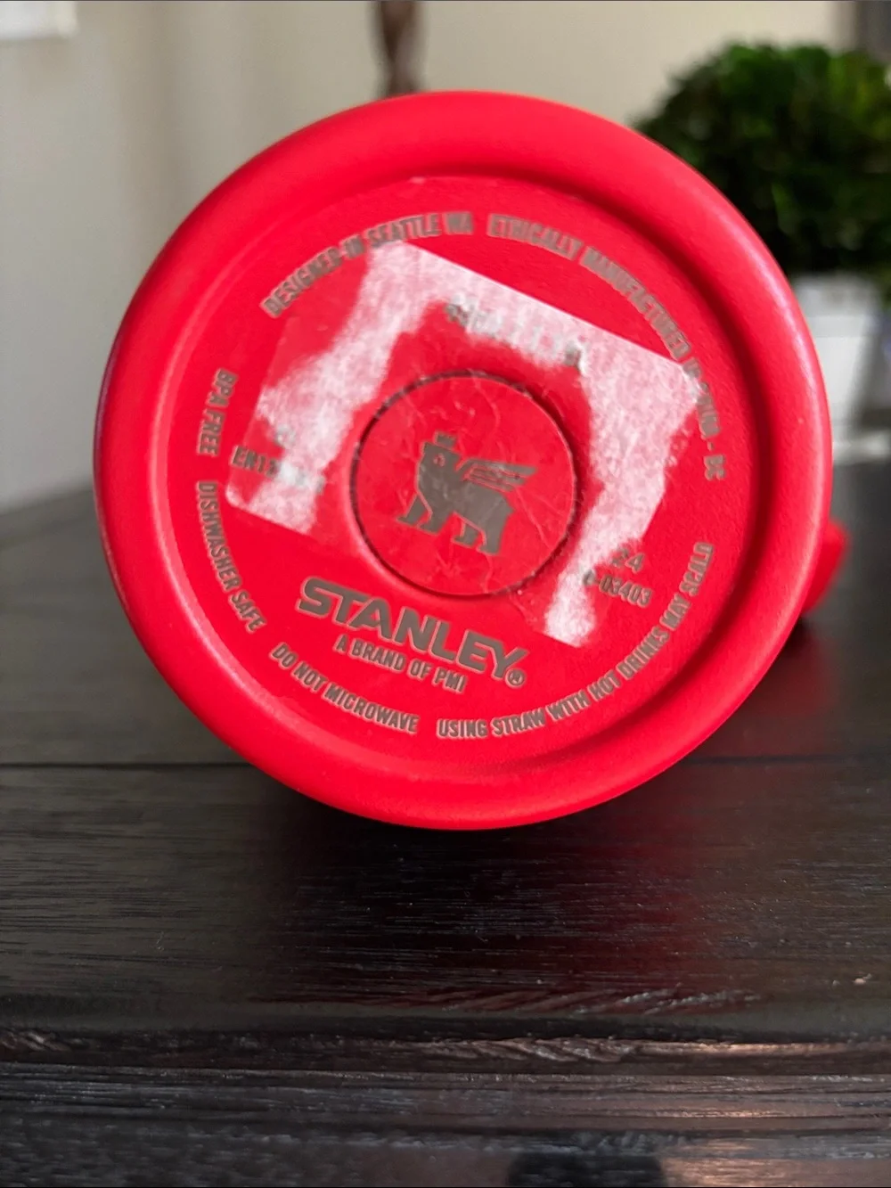 Stanley Red Travel Tumbler with Handle and Clear Lid - Picture 4 of 4